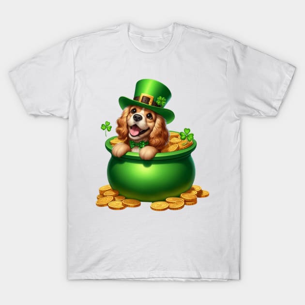 St Patricks Day Cocker Spaniel Dog T-Shirt by Chromatic Fusion Studio